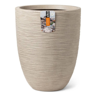 Vas elegant scund "Waste Rib" - 46x58 cm - bej terrazzo