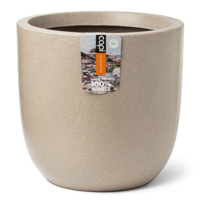 Jardinieră în formă de ou "Waste Smooth" - 35x34 cm - bej terrazzo