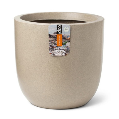 Jardinieră în formă de ou "Waste Smooth" - 43x41 cm - bej terrazzo