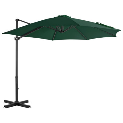 Umbrelă în consolă cu stâlp din aluminiu - verde - 300 cm