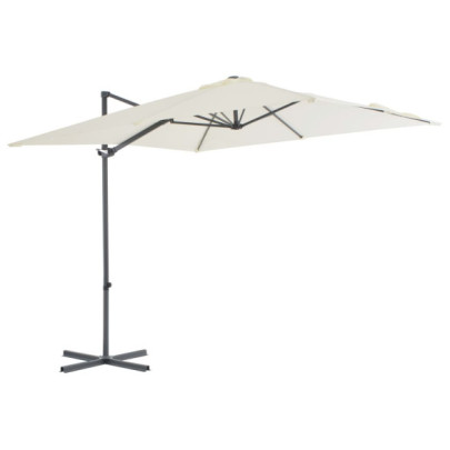 Umbrelă în consolă cu stâlp din oțel - nisipiu - 250x250 cm