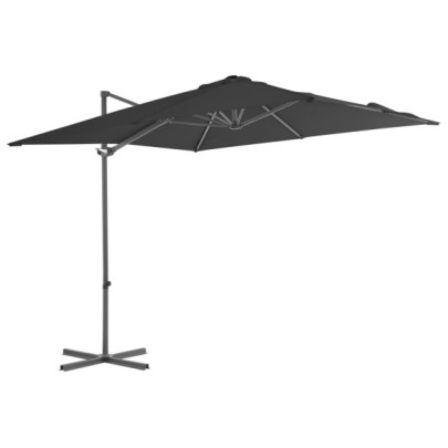 Umbrelă în consolă cu stâlp din oțel - antracit - 250x250 cm