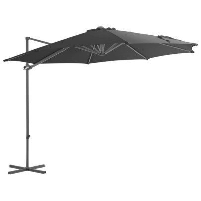 Umbrelă în consolă cu stâlp din oțel - antracit - 300 cm