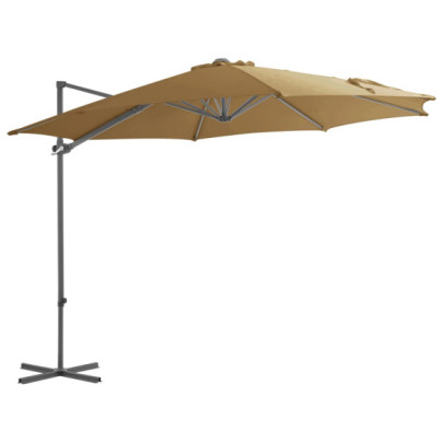 Umbrelă consolă de grădină - stâlp din oțel - taupe - 300 cm