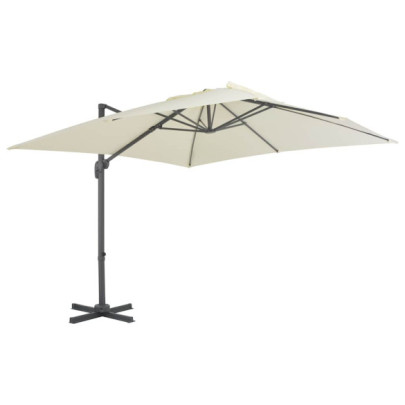 Umbrelă în consolă cu stâlp din aluminiu - nisipiu - 300x300 cm