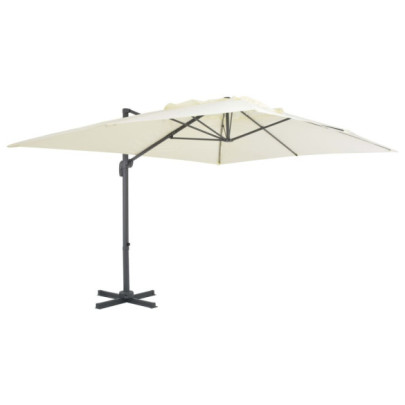 Umbrelă în consolă cu stâlp din aluminiu - nisipiu - 400x300 cm