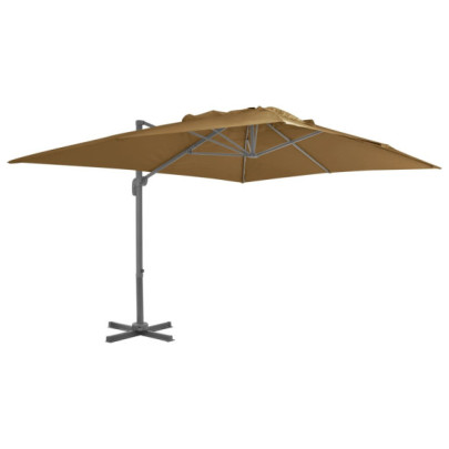 Umbrelă în consolă cu stâlp din aluminiu - taupe - 400x300 cm