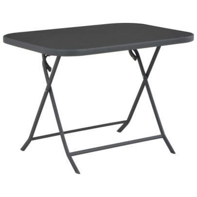Masă pliantă de grădină - gri - 100 x 75 x 72 cm - sticlă și oțel