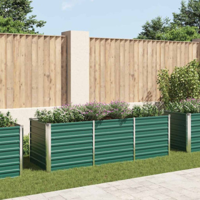 Strat înălțat de grădină - verde - 240x80x77 cm - oțel galvanizat