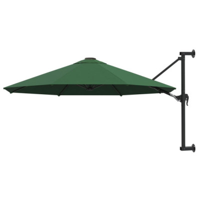 Umbrelă soare - montaj pe perete - tijă metalică - verde - 300 cm