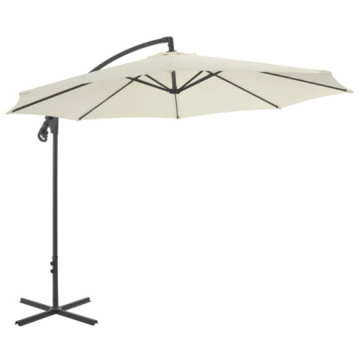 Umbrelă în consolă cu stâlp din oțel - nisipiu - 300 cm