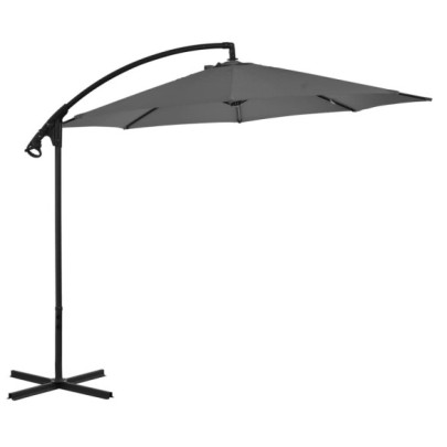 Umbrelă în consolă cu stâlp din oțel - antracit - 300 cm