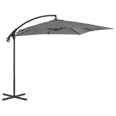 Umbrelă în consolă cu stâlp din oțel - antracit - 250x250 cm