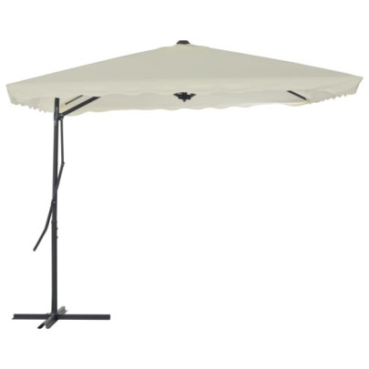 Umbrelă soare de exterior - stâlp din oțel - nisipiu - 250x250 cm