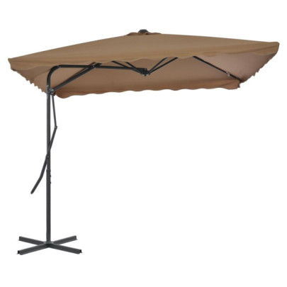 Umbrelă soare de exterior - stâlp oțel - gri taupe - 250 x 250 cm