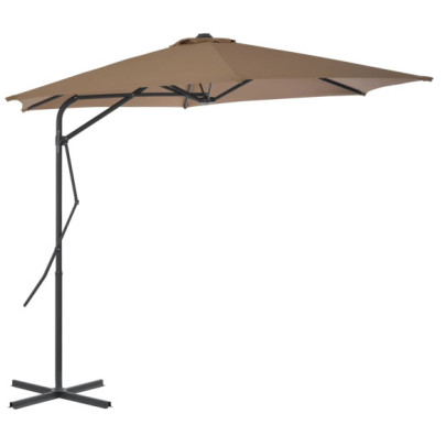 Umbrelă de soare de exterior - stâlp din oțel - gri taupe - 300 cm