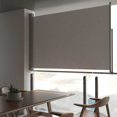 Copertină laterală retractabilă de terasă - gri - 160 x 300 cm