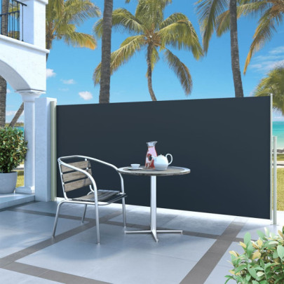 Copertină laterală retractabilă - negru - 140x300 cm