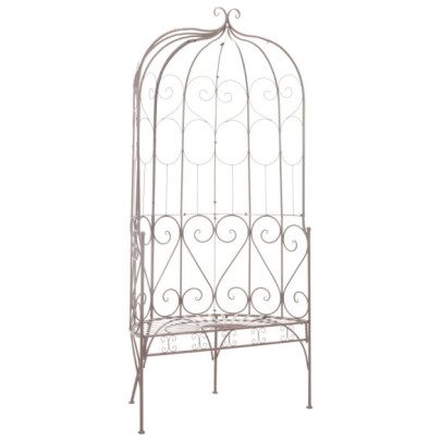 Bancă de grădină - alb vintage - 95 cm - fier