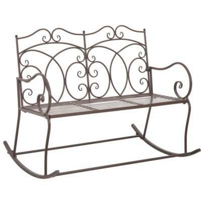Bancă de grădină - maro vintage - 104 cm - fier