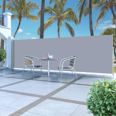 Copertină laterală retractabilă - gri - 160x500 cm