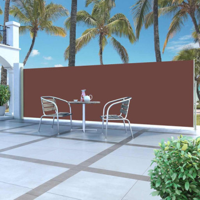 Copertină laterală retractabilă - maro - 160x500 cm