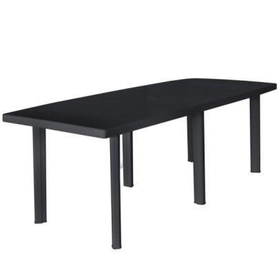 Masă de grădină - antracit - 216 x 90 x 72 cm - plastic