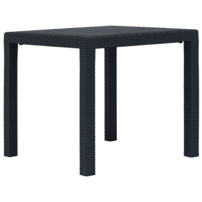Masă de grădină - antracit - 79x79x72 cm - plastic - aspect ratan