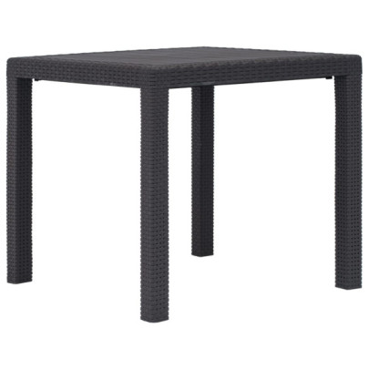 Masă de grădină - maro - 79x79x72 cm - plastic - aspect ratan