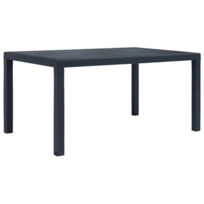 Masă de grădină - antracit - 150x90x72 cm - plastic - aspect ratan