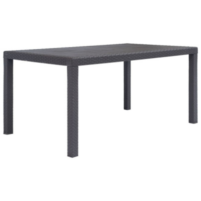 Masă de grădină - maro - 150x90x72 cm - plastic - aspect ratan