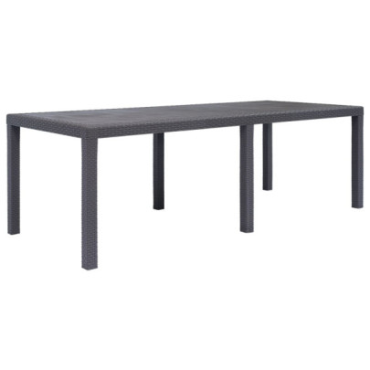 Masă de grădină - maro - 220x90x72 cm  - plastic - aspect ratan