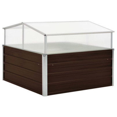 Seră - maro - 100 x 100 x 85 cm - oțel galvanizat