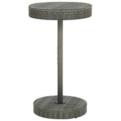 Masă de grădină - gri - 60,5 x 106 cm - poliratan