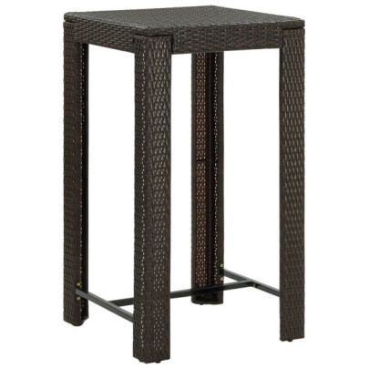 Masă de bar de grădină - maro - 60,5 x 60,5 x 110,5 cm - poliratan