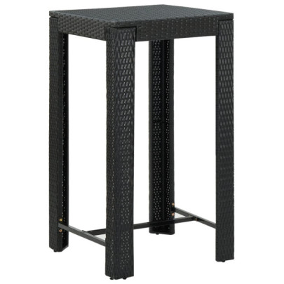Masă de bar de grădină - negru - 60,5 x 60,5 x 110,5 cm poliratan