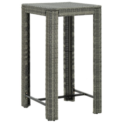 Masă de bar de grădină - gri - 60,5 x 60,5 x 110,5 cm - poliratan