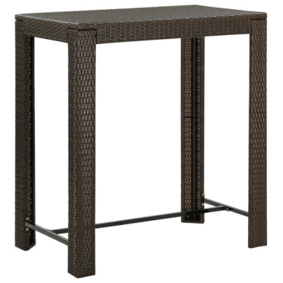 Masă de bar de grădină - maro - 100 x 60,5 x 110,5 cm - poliratan