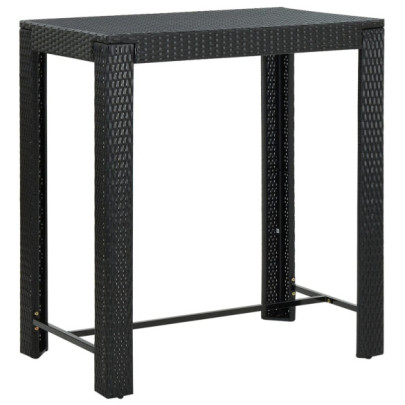 Masă de bar de grădină - negru - 100 x 60,5 x 110,5 cm - poliratan