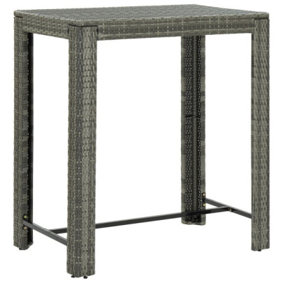 Masă de bar de grădină - gri - 100 x 60,5 x 110,5 cm - poliratan