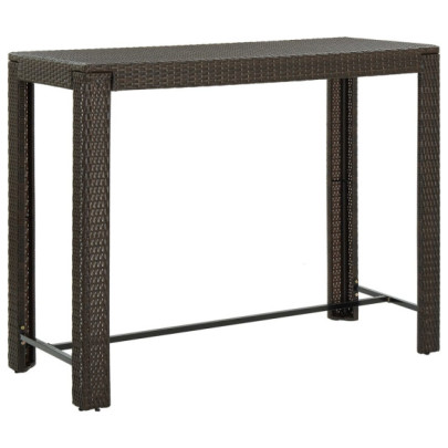 Masă de bar de grădină - maro - 140,5 x 60,5 x 110,5 cm poliratan