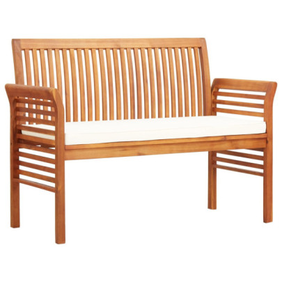 Bancă grădină cu 2 locuri & pernă - 120 cm - lemn masiv acacia