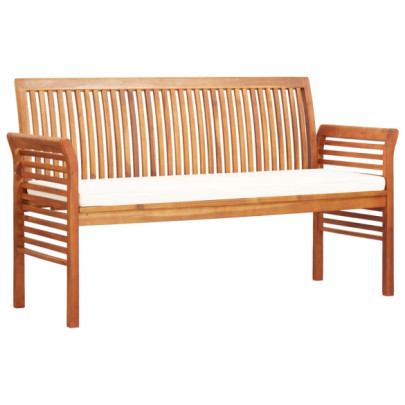 Bancă grădină cu 3 locuri & pernă - 150 cm - lemn masiv acacia
