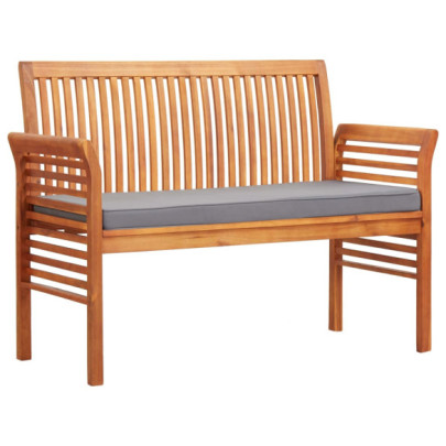 Bancă grădină cu 2 locuri & pernă - 120 cm - lemn masiv acacia