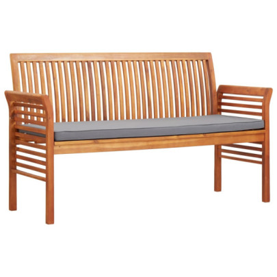 Bancă de grădină cu 3 locuri & pernă - 150 cm - lemn masiv acacia