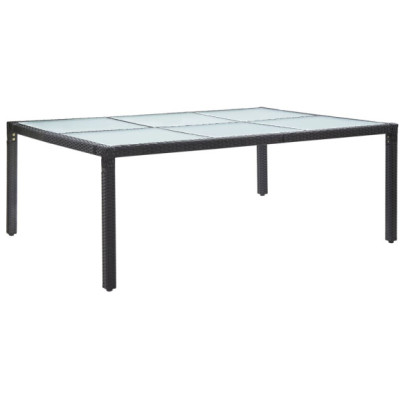 Masă de exterior - negru - 200x150x74 cm - poliratan