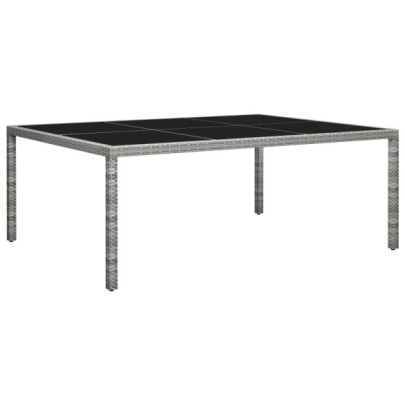 Masă de exterior - gri - 200x150x74 cm - poliratan