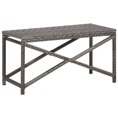 Bancă de grădină - gri - 80 cm - poliratan