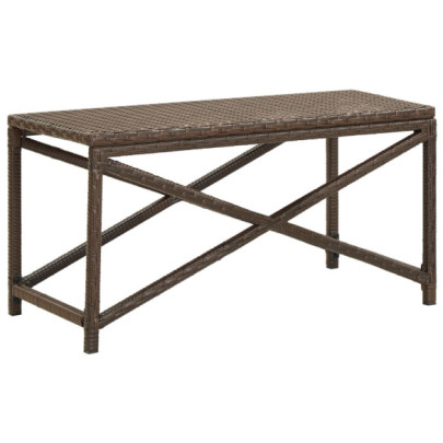Bancă de grădină - maro - 80 cm - poliratan