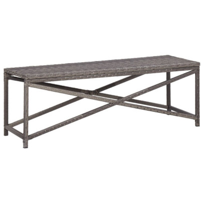 Bancă de grădină - gri - 120 cm - poliratan